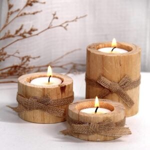 Wooden candleholders