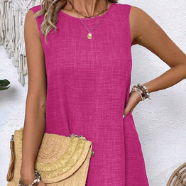 Bright Pink Sleeveless Mini Dress