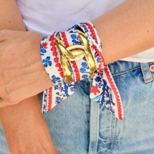 Serafina Scarf Bracelet Navy Red