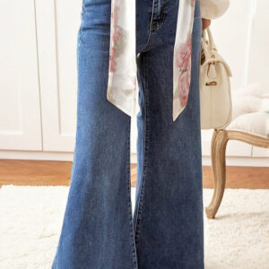 Dirty blue High Waist Button Zip Fly Bell Bottom Jeans