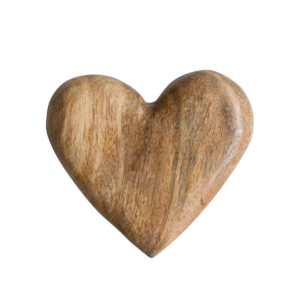 4-1/4” x 4” W Hand-Carved Mango Wood Heart